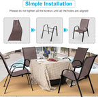MEDIMALL Patio Chairs, Stackable Patio Chairs Set of 4, Outdoor Dining Chairs - Image 7