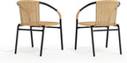 Flash Furniture Lila 2 Pack Beige Rattan Indoor-Outdoor Restaurant Stack Chair - Image 10