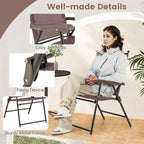 GIANTEX Set of 4 Patio Folding Chairs, Outdoor Patio Dining Chairs w/Armrest - Image 6
