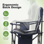 LET'S CAMP Folding Camping Chair Oversized Heavy Duty Padded Outdoor Chair | - Image 8