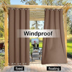 NICETOWN Outdoor Curtain for Patio Waterproof, Thermal Insulated Top and Bottom - Image 3