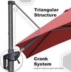PURPLE LEAF Patio Cantilever Umbrella 10' x 13' Large Space - Image 4
