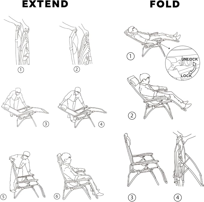 Colegence Oversized Padded Zero Gravity Chair, 400 lb, 0-170° locking recline - Image 5