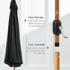 Best Choice Products 10ft Solar Market Patio Umbrella w/Woodgrain Pattern Pole - Image 7