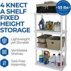Gracious Living 2 Pack Light Duty Storage Shelves, Knect-A-Shelf 4-Shelf - Image 4