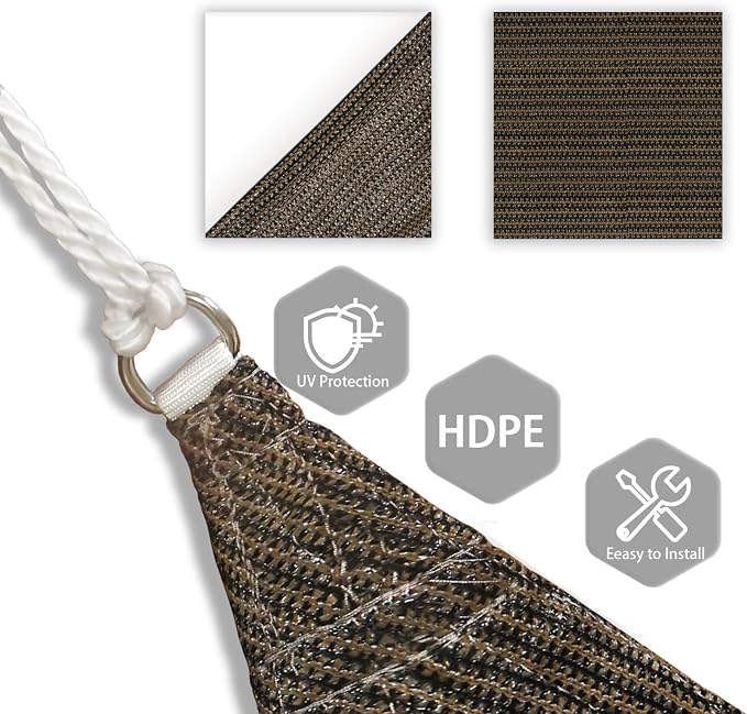 Patio Paradise 19' x 19' x 19' Sun Shade Sail Triangle Canopy Shade Cloth - Image 3