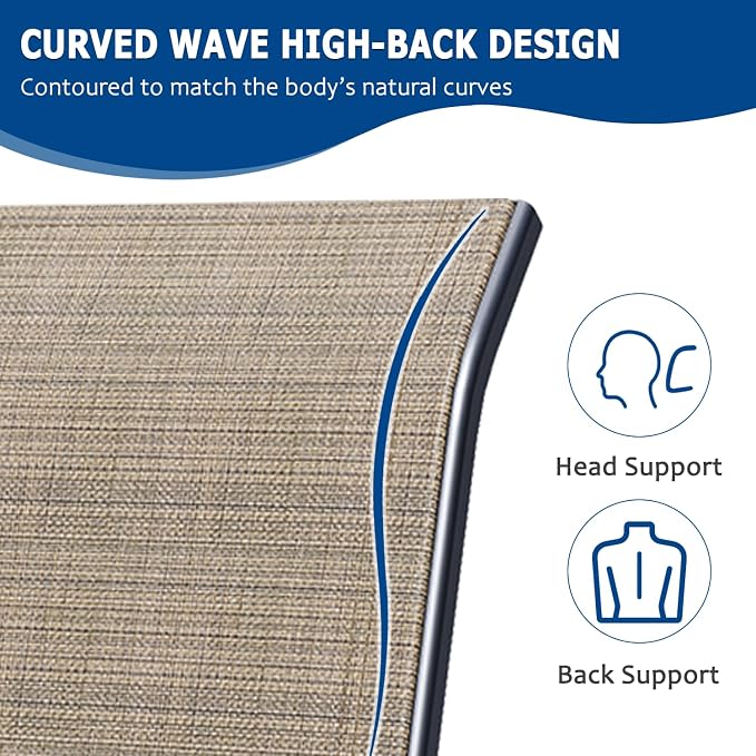 Outdoor Patio Chairs Set of 4, Mocha Stackable Outdoor Chairs, Lightweight - Image 4