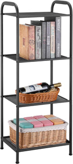 MAX Houser 4 Tier Standing Shelf Units Storage Rack, Charcoal Gray | Industrial - Image 6