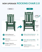 SERWALL HDPE Oversized Outdoor Rocking Chairs Set of 6, Patio Rocker, All - Image 3