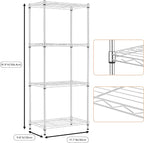 M MZG 4 Tiers Shelf Metal Storage Shelves Wire Rack Closet Organizers - Image 3