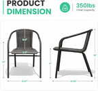 JEAREY Outdoor Patio Rattan Dining Chairs Set of 4, All Weather Stackable - Image 3