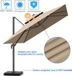 10x13FT Cantilever Outdoor Patio Umbrellas, Double Top Large Rectangle Umbrella - Image 7