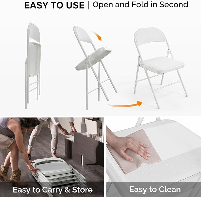 VINGLI 8 Pack Folding Chairs - Image 8