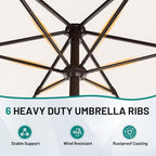 7.5FT Patio Umbrella Table Market Umbrella w/Tilt and Crank, Heavy-Duty Outdoor - Image 7