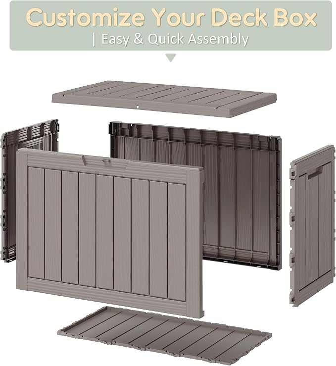 45 Gallon Outdoor Storage Box, All-Weather Deck Box - Image 7