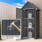 AECOJOY Outdoor Storage Cabinet Waterproof, Vertical Tall Outdoor Storage - Image 4