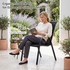 Tangkula Outdoor Stackable Patio Dining Chairs Set of 4, Breathable Fabric - Image 6