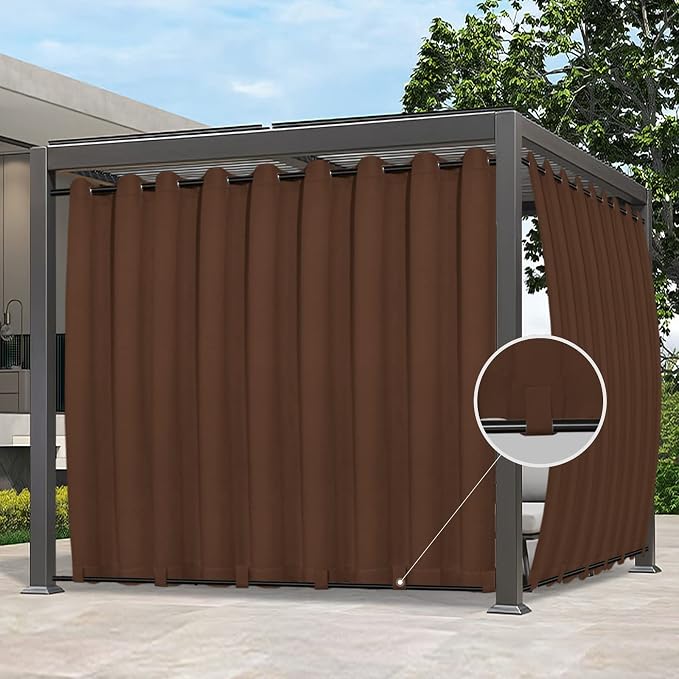 Easy-Going Outdoor Curtains for Patio 1 Panel, 150x96 inch, Weatherproof by Easy-Going