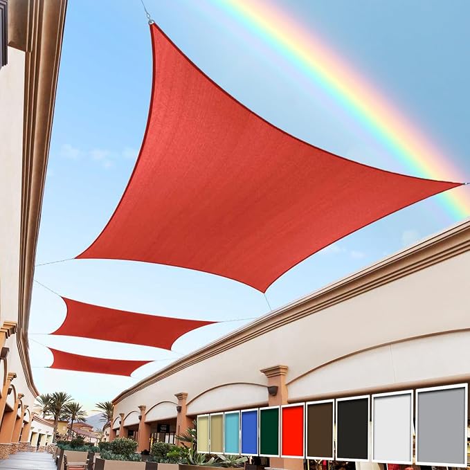 Royal Shade 11' x 16' Red Rectangle Square Sun Shade Sail Order to Make by RoyalShade
