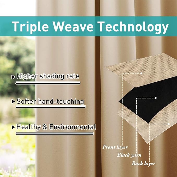 NICETOWN 2 Pieces Outdoor Curtainss Waterproof - Image 5