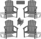 Stackable Adirondack Chairs Set of 4, Compact HDPE by nevilywood