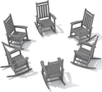 SERWALL Outdoor Rocking Chair Set of 6, Patio Rocking Chairs by SERWALL