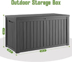 Outdoor Storage Box, 180 Gallon Large Outdoor Resin Deck Box, Storage - Image 2