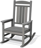 Oversized Outdoor Rocking Chair, Porch Rockers, Unique Gray | by KINGYES