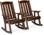 VINGLI Outdoor Rocking Chair Set of 2, Heavy Duty 600 LBS Rocker, Rustic | High by VINGLI