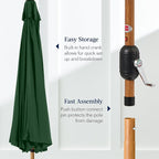 Best Choice Products 10ft Solar Market Patio Umbrella w/Woodgrain Pattern Pole - Image 7