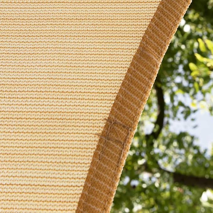 Amgo Custom Size 12' x 24' Beige Rectangle Square Sun Shade Sail UPF50+ - Image 9