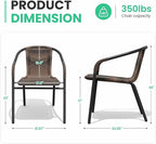 JEAREY Outdoor Patio Rattan Dining Chairs Set of 4, All Weather Stackable - Image 3