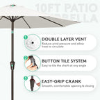 JEAREY 10 ft Outdoor Patio Umbrella w/Tilt and Crank - Image 2