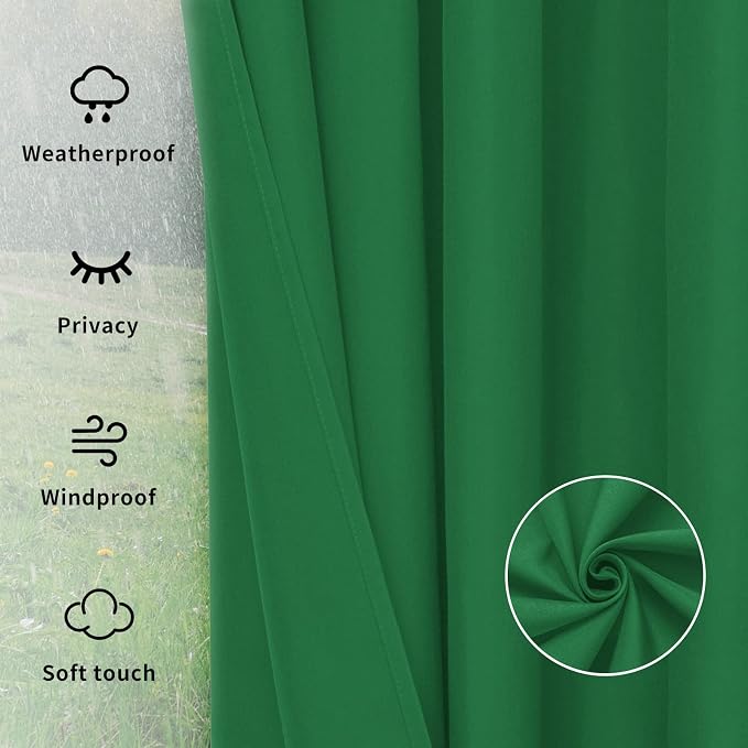 Easy-Going Outdoor Curtains for Patio 1 Panel, 110x108 inch, Weatherproof - Image 6