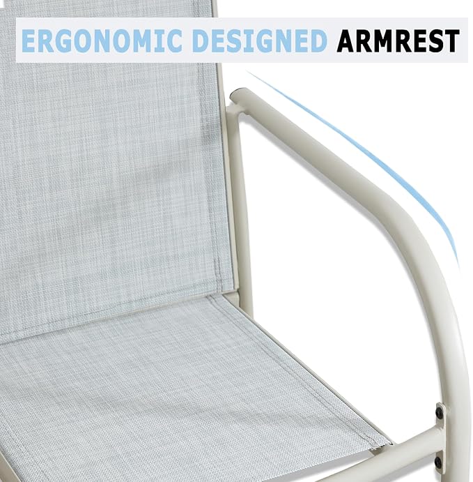 Stackable Patio Chairs Set of 6, Outdoor Dining Chairs - Image 5