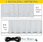 NICETOWN 2 Panels Outdoor Curtains Waterproof Extra Long W52xL108 White | - Image 4