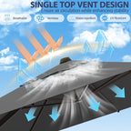 9' X 12' Cantilever Patio Umbrella Rectangle Outdoor Umbrella - Image 5