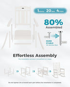 Oversized Outdoor Rocking Chairs, High Back Patio Rockers - Image 9