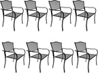 Patio Dining Chairs Set of 8, Metal Mesh Patio Furniture Set - Image 8
