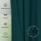 Easy-Going Outdoor Curtains for Patio 1 Panel, 150x96 inch, Teal | Waterproof - Image 6