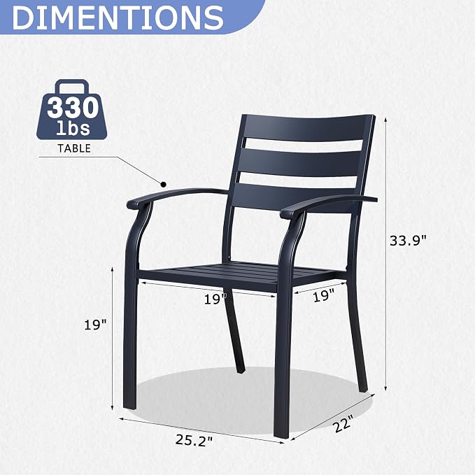 Patio Dining Chairs Set of 2, Wrought Iron Patio Furniture Chairs - Image 2