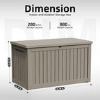 280 Gallon Waterproof Outdoor Storage Box, UV Resistant Resin Deck Box - Image 2