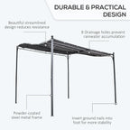 Outsunny 10' x 10' Steel Outdoor Pergola Gazebo Patio Canopy Gray | - Image 4