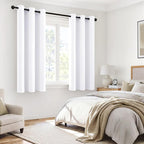 MIULEE White 100% Blackout Short Curtains - Image 6