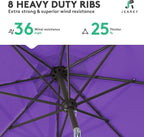 JEAREY 9FT Outdoor Patio Umbrella, Market Umbrella, Dark Purple | Outdoor Table - Image 5