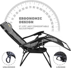 Colegence Oversized Padded Zero Gravity Chairs, 0-170° lock, removable side - Image 4