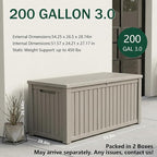 Outdoor Storage Box, 200 Gallon Waterproof Deck Box, Premium Hydraulic Cushion - Image 2