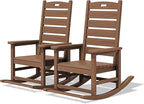 SERWALL Outdoor Rocking Chair Set of 2, Oversized HDPE Rocker, All Weather by SERWALL