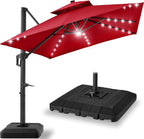 Best Choice Products 12x12ft LED Cantilever Patio Umbrella w/Base Included & by Unknown