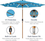 Best Choice Products 10ft Solar Market Patio Umbrella w/Woodgrain Pattern Pole - Image 6